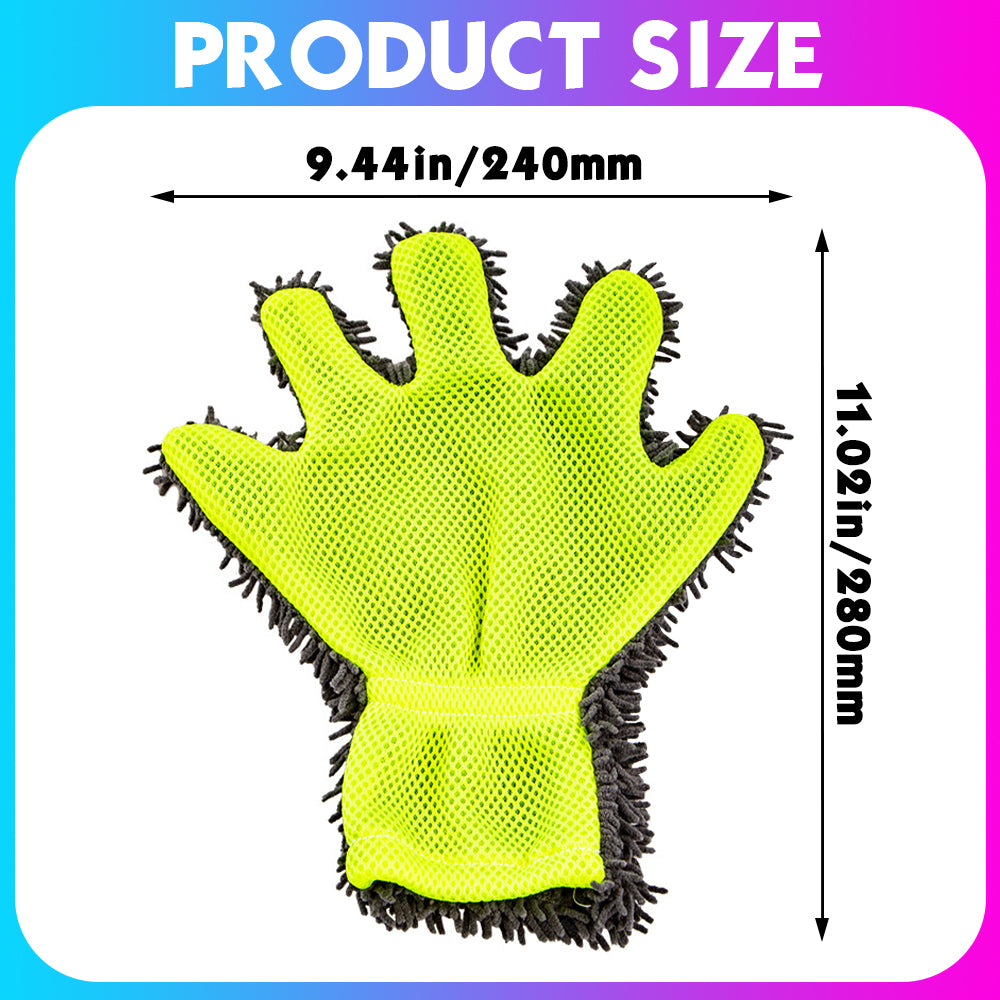 69TOOLS 5-Finger Microfiber Cleaning Gloves Auto Chenille