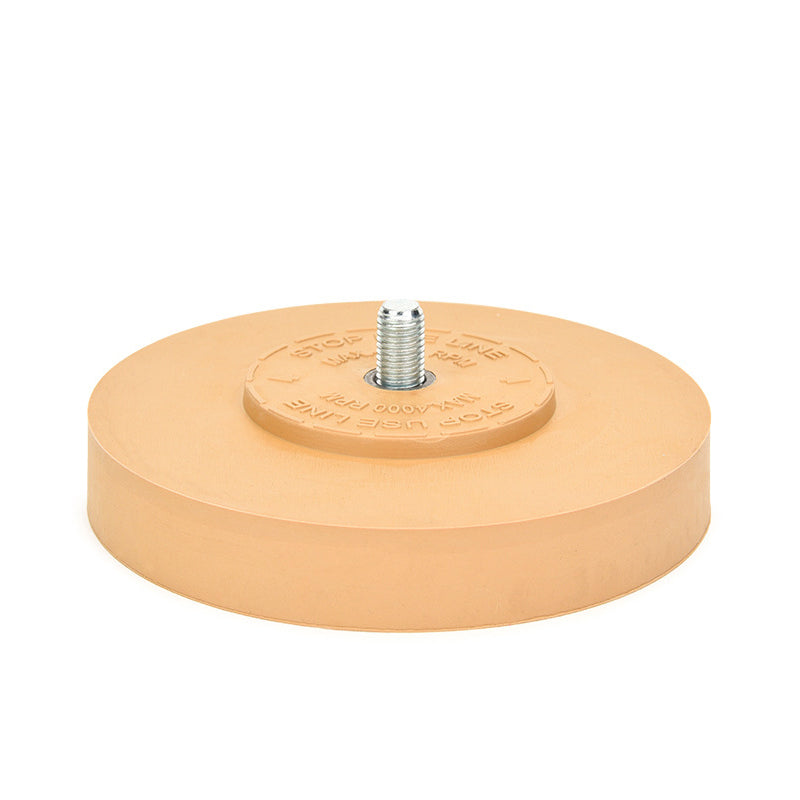 Various angles of the Decal Remover Wheel displayed, emphasizing its construction and functionality for car decal removal.