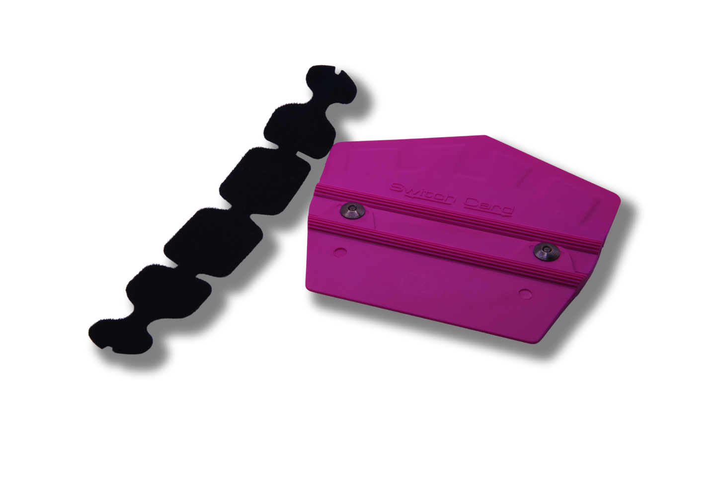 Versatile Purple Switch Squeegee D tool on a vinyl wrapped surface.