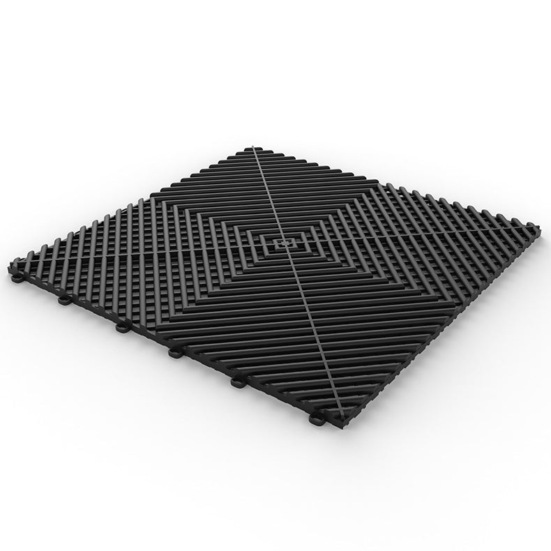 Classic black GaraZilla garage flooring, providing a strong and stylish foundation.