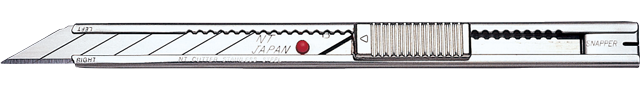 Action shot of NT Cutter PRO AD-2P, highlighting the auto-lock feature for precision work.