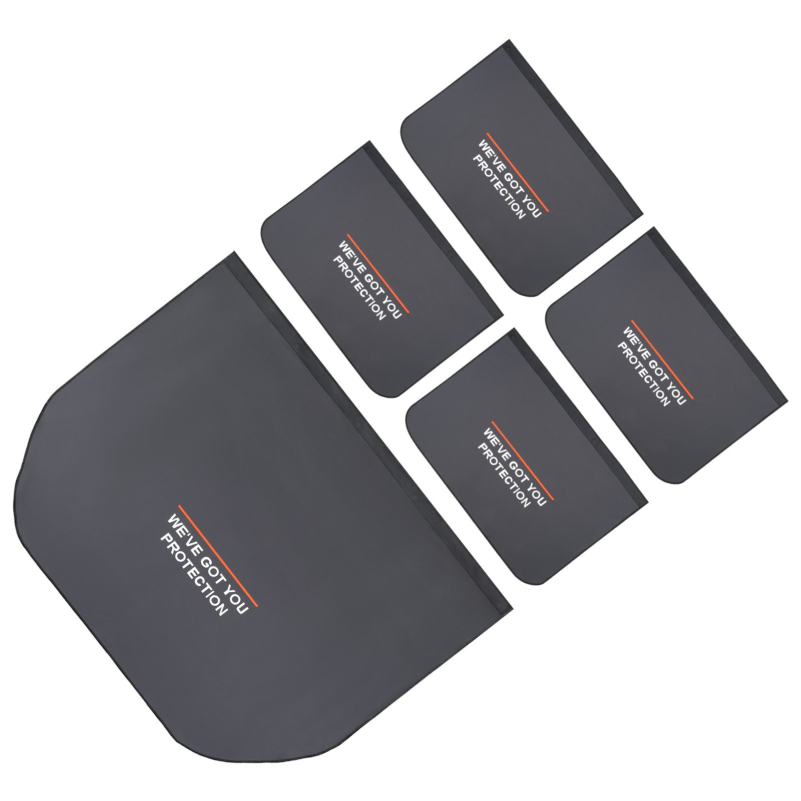 The black Car Door & Hood Protection Cover Set, shown independently, emphasizing the quality of the thickened composite cloth.