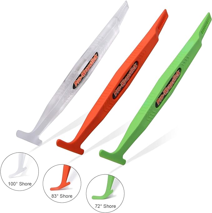 Detail of each stick's shape and angle from the 3 Piece Set, illustrating the versatility for various wrapping angles.