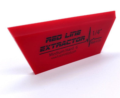 The Red Line Extractor Blade paired with the GT1058S Fusion Shorty Handle, showcasing the ultimate squeegee installation tool setup.
