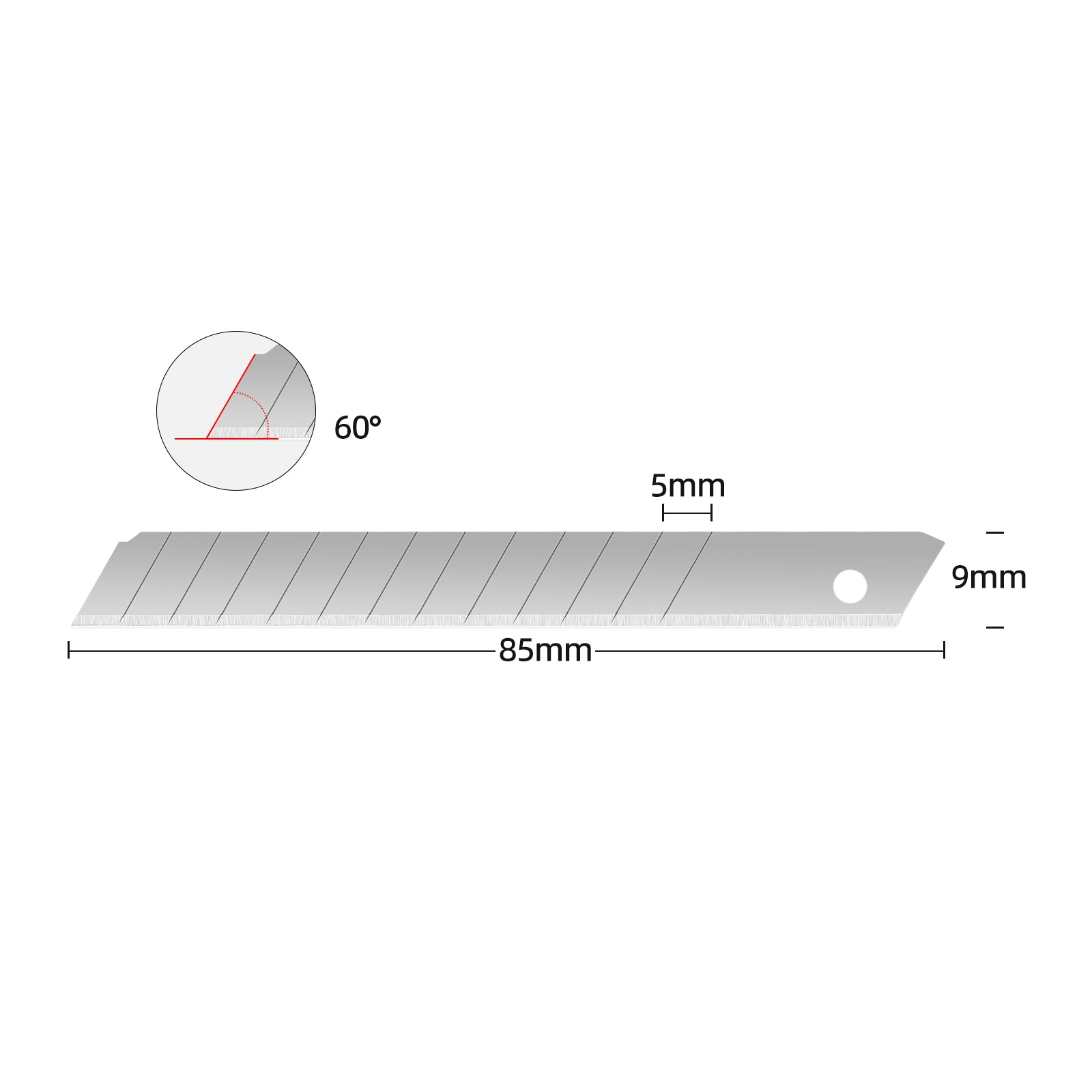 Sharp 9mm razor blades in Steel Tint Blade pack - close-up