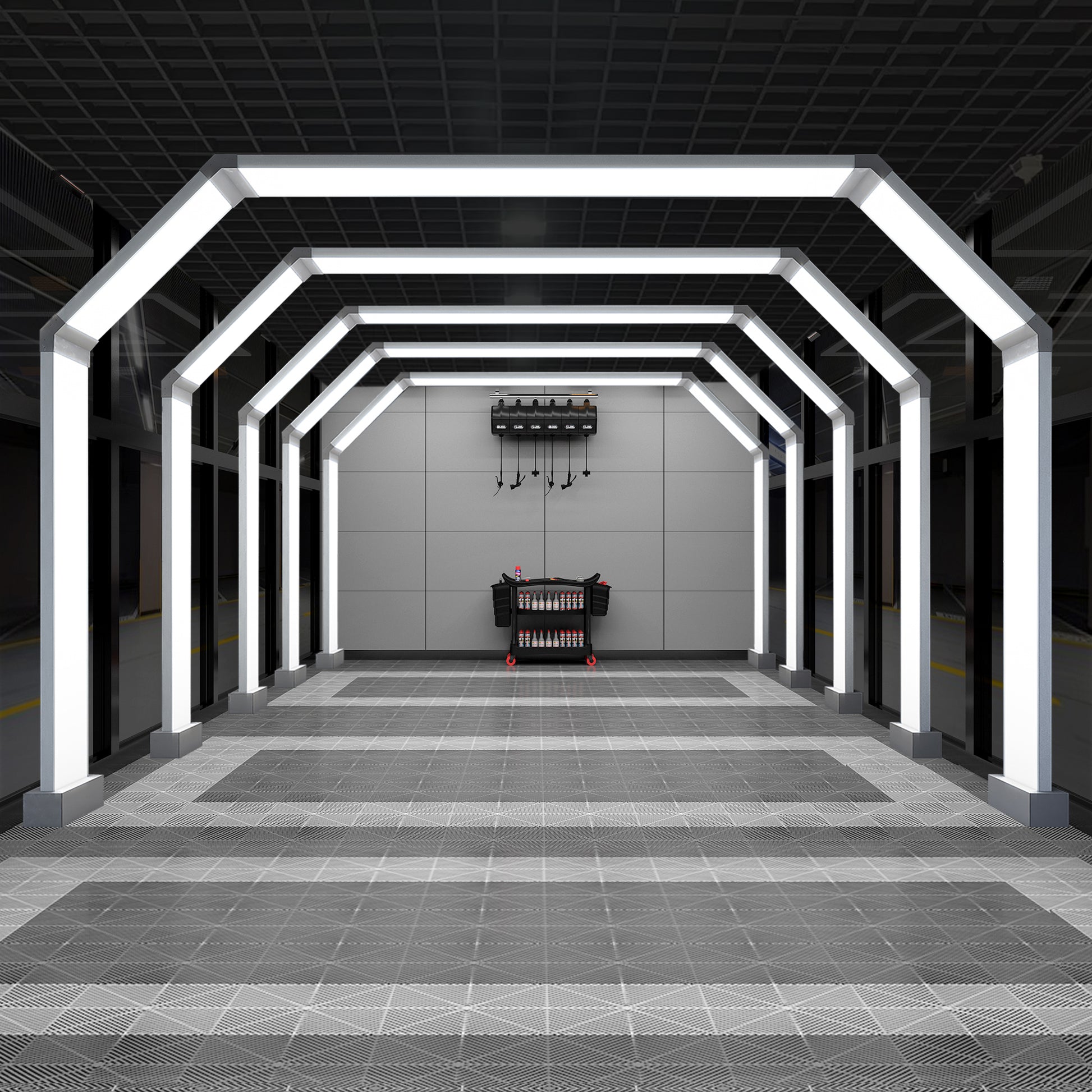 Close-up of the Portaleon SGE1006 Hexagon LED, highlighting its sophisticated hexagonal design.