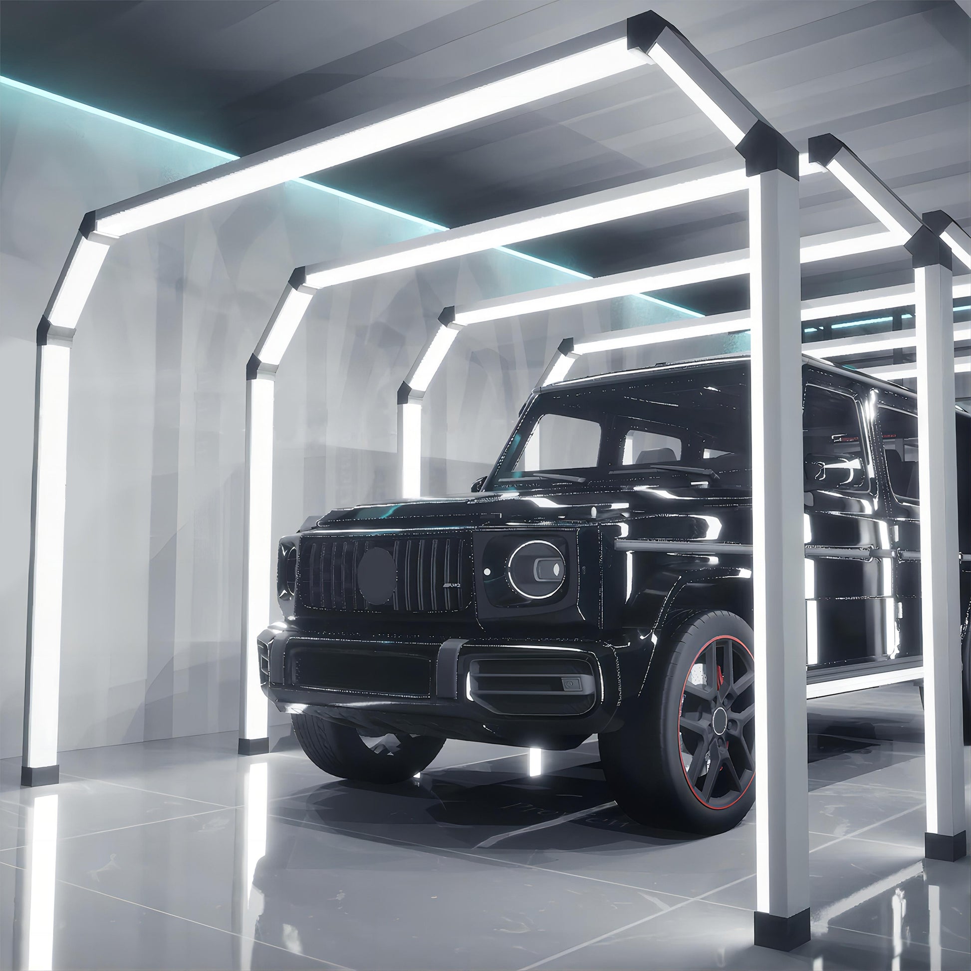 Ambient light cast by the Portaleon SGE1009B Series II in a commercial display, enhancing the environment.