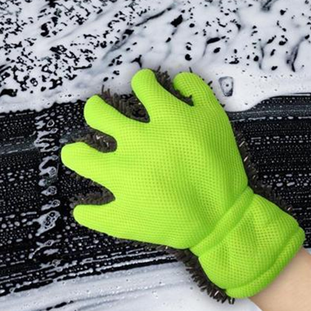 69TOOLS 5-Finger Microfiber Cleaning Gloves Auto Chenille