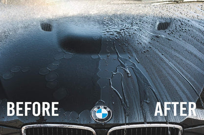 Before & After Application of P&S Bead Maker Paint Protectant in progress, showcasing the product’s ease of use and immediate shine.