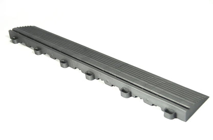 Versatile gray GaraZilla Floor Edge Trim, perfect for completing vinyl floor installations.