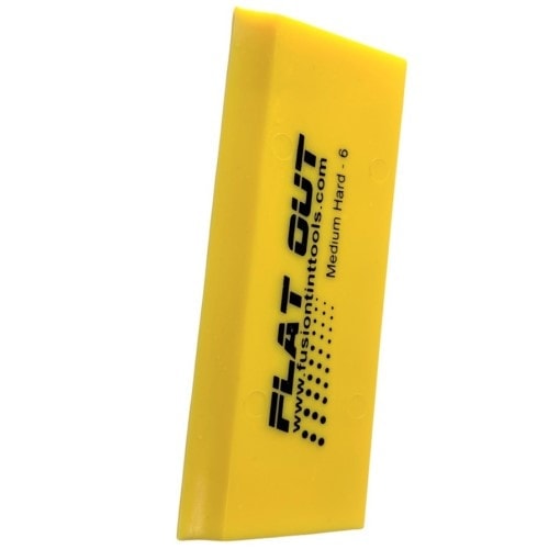 Fusion 5" Yellow Flat Out Blade in close detail, illustrating the precision engineering for tinting efficiency. in window tinting