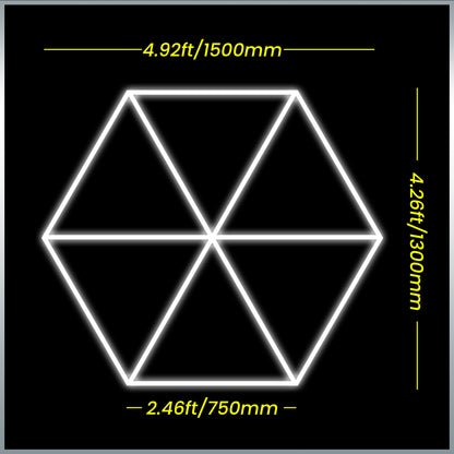 Detailed size specifications of the Serenity HexaLED Multi-Space Light ST6121, showcasing its compact and efficient design ideal for any setting.