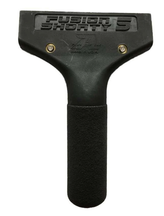 The 5" Fusion Shorty Handle displayed in black, showcasing its sleek design for efficient film installation.