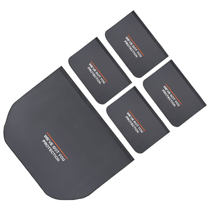 The black Car Door & Hood Protection Cover Set, shown independently, emphasizing the quality of the thickened composite cloth.